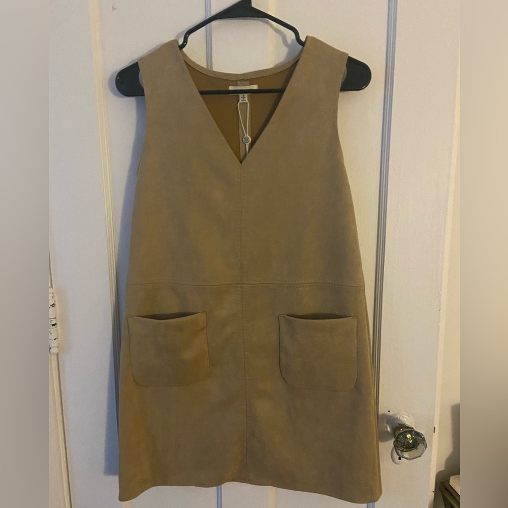 NWT Beige/Tan Faux Suede Max Studio Dress, Size Small